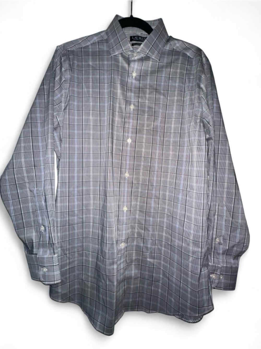 Lauren Ralph Lauren Gray Plaid Dress Shirt